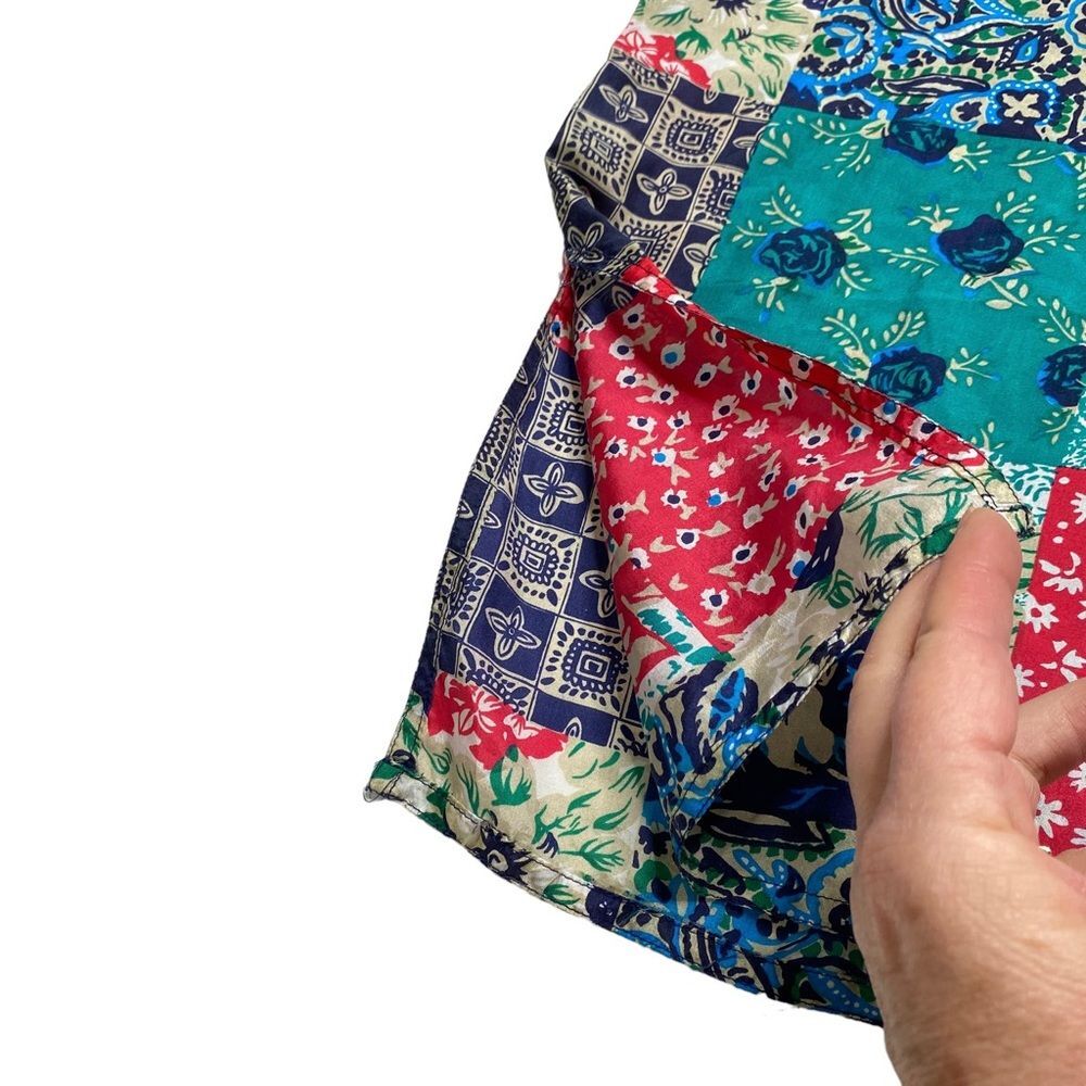 Vintage Silk Exchange Patchwork Print Bohemian Si… - image 6